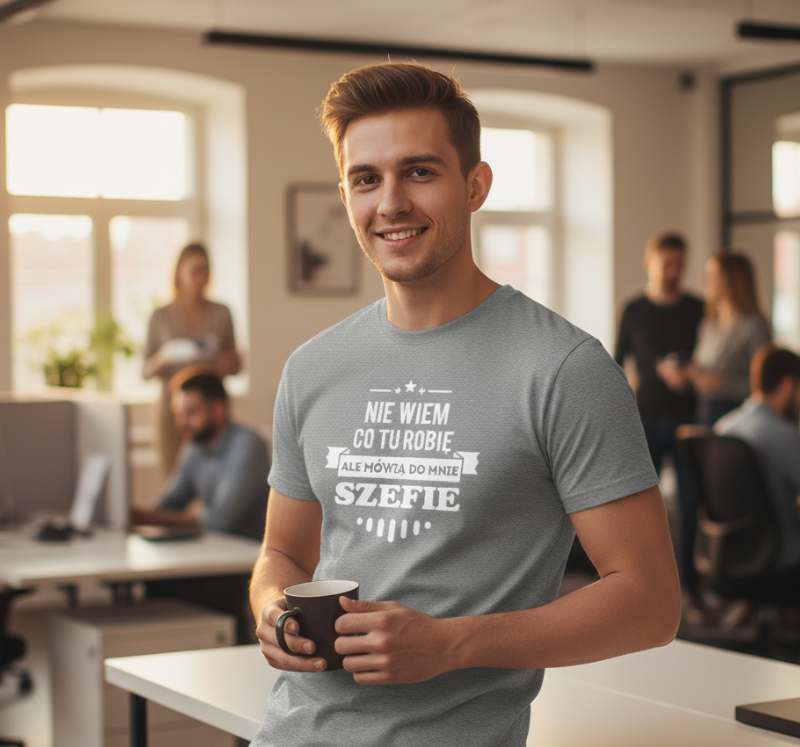 Nie Wiem, Co Tu Robię, ale Mówią do Mnie Szefie - Koszulka Męska