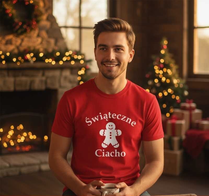 męska koszulka - świąteczne ciacho prezent na mikołaja, na boże narodzenie t-shirt dla niego.