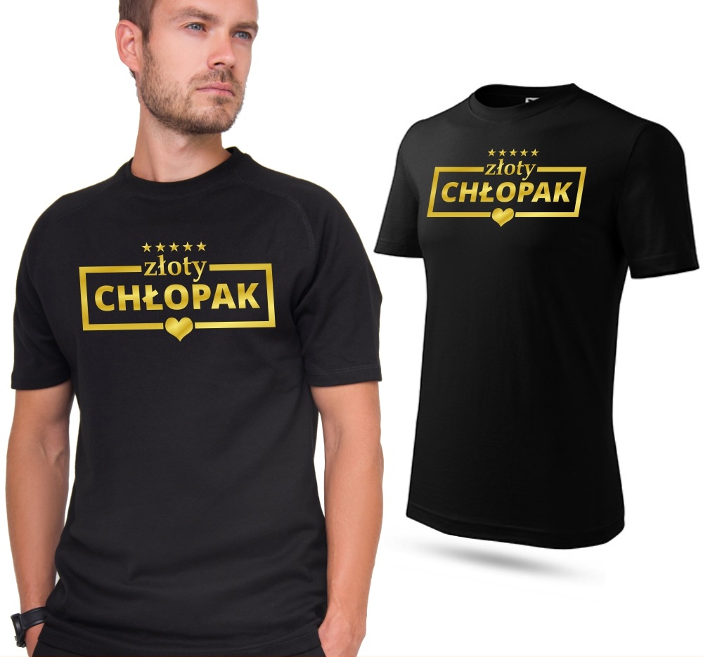 złoty chłopak koszulka na prezent na dzień chłopaka i święta urodziny