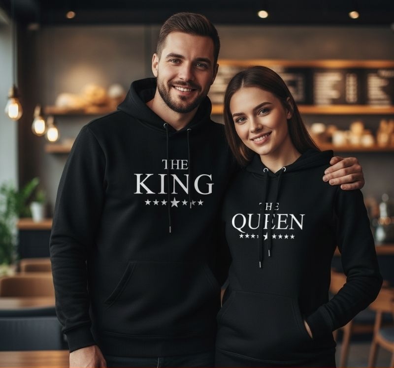 The King, The Queen - Zestaw Bluz dla Pary - Na Walentynki