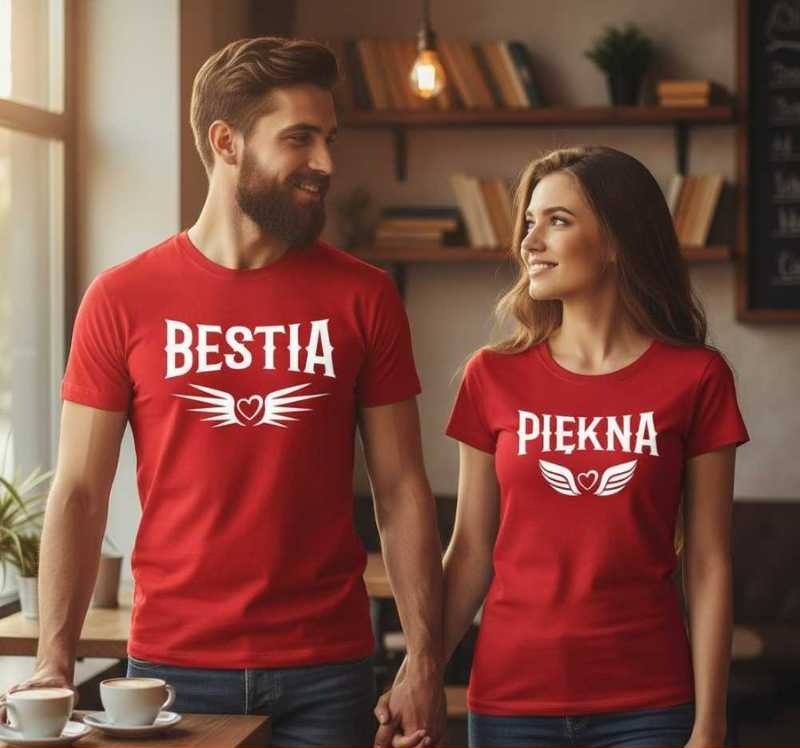 Piękna i Bestia - Koszulki dla Pary - Prezent na Walentynki