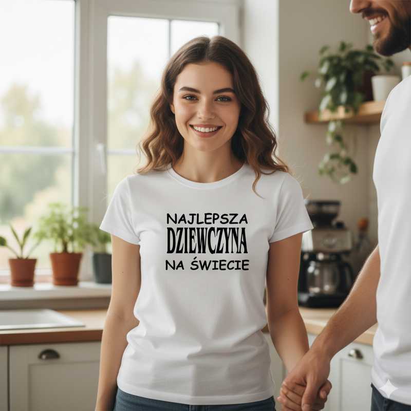 Najlepsza Dziewczyna na Świecie - Koszulka Damska z Napisem