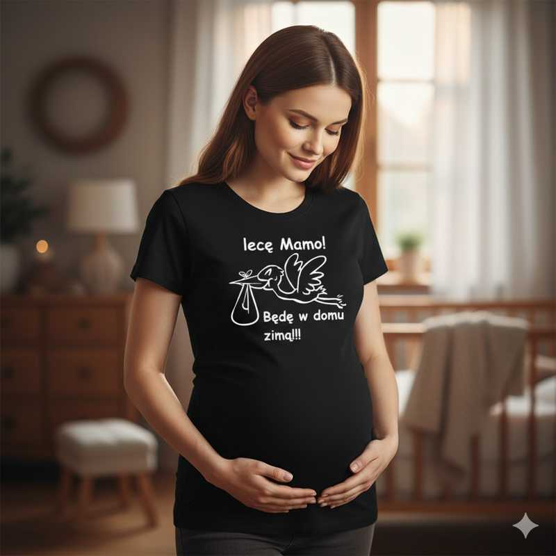 Lecę Mamo, Będę w Domu Zimą - Koszulka Damska - Prezent dla Mamy