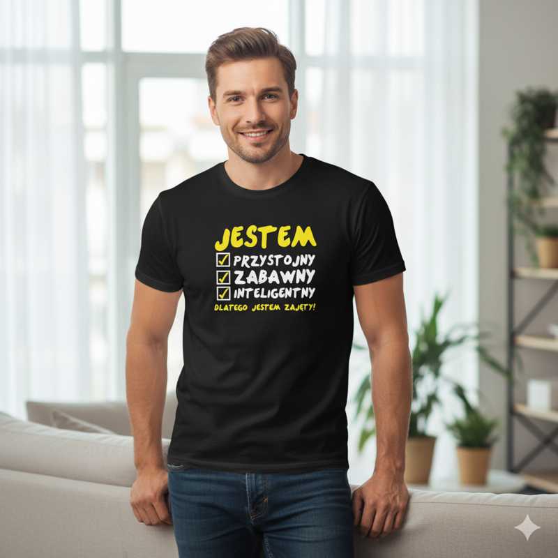 Męska koszulka - Jestem Przystojny 02 - dla chłopaka