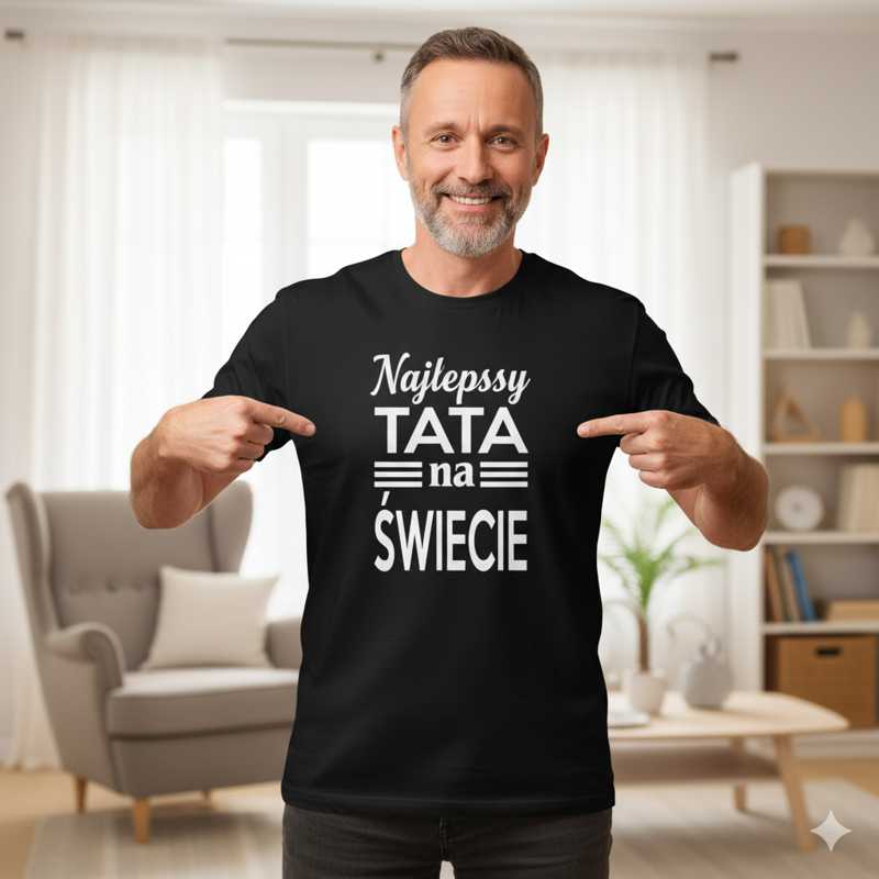 Najlepszy Tata na Świecie - Koszulka Męska - Na Urodziny Taty