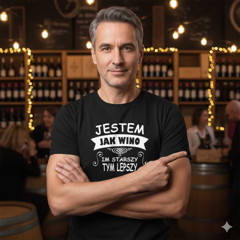 Jestem Jak Wino, Im Starszy, Tym Lepszy - Koszulka Męska
