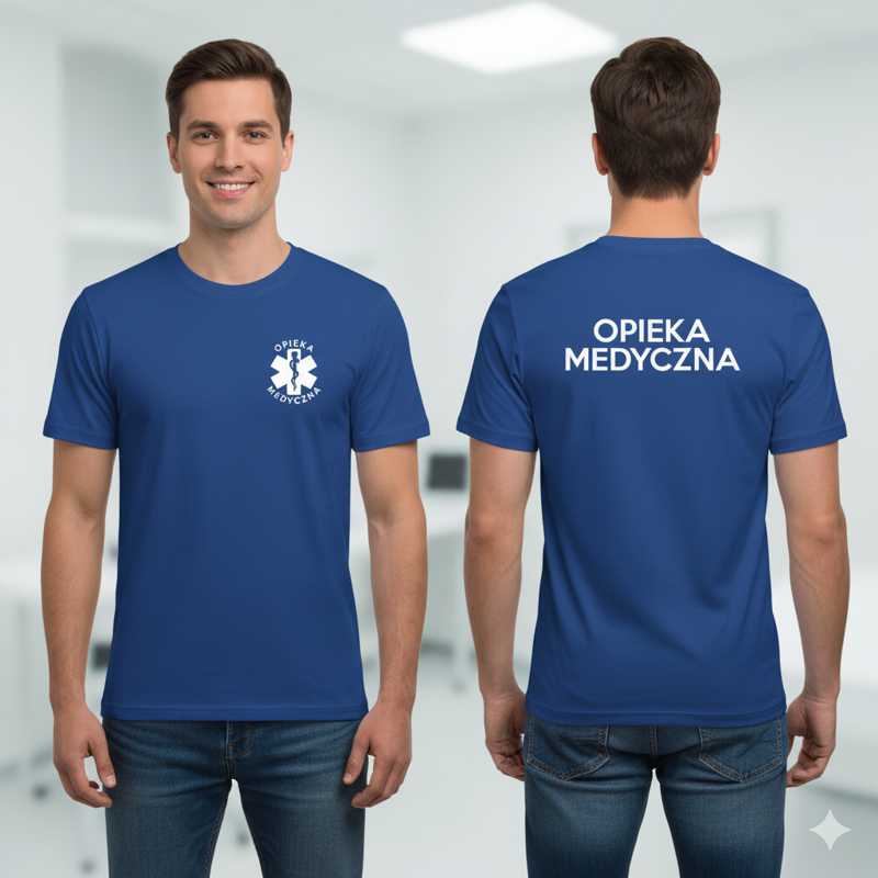 Opieka Medyczna - Koszulka Męska z Napisem - Do Pracy